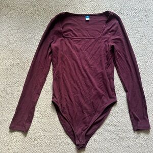 Burgundy Long Sleeve Bodysuit
